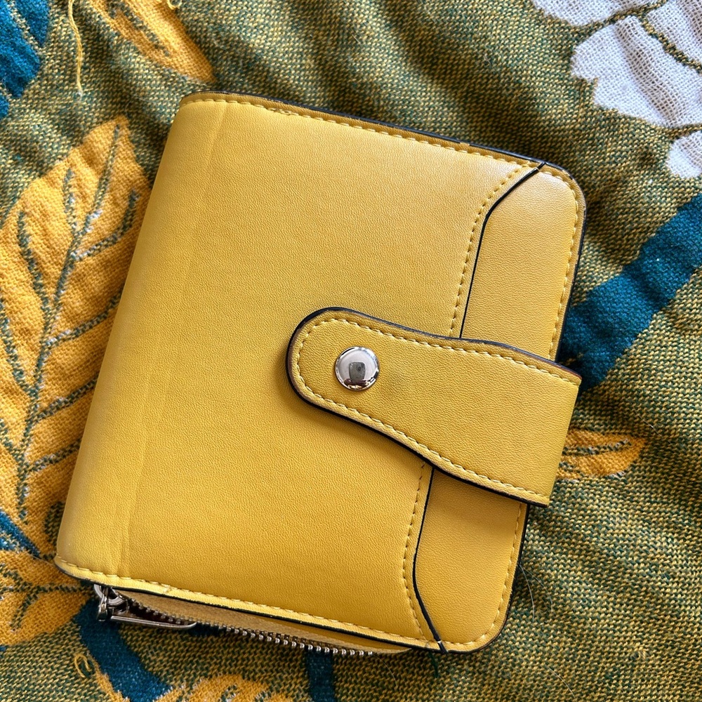 Yellow Wallet with Snap Closure
